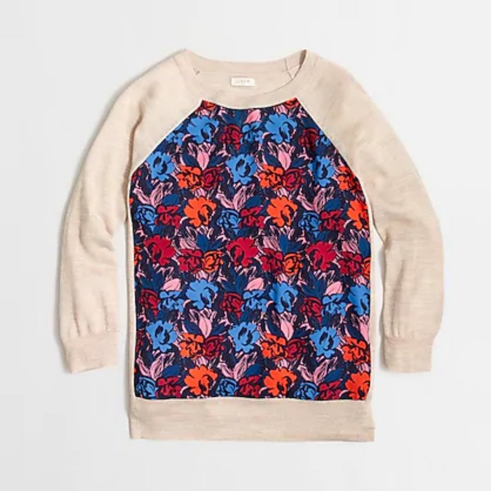 SILKY FRONT J.CREW 3/4 SLEEVE SWEATER